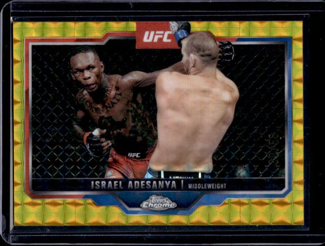 Israel Adesanya 2025 Topps Chrome UFC #3 Gold Geometric Refractor /50 RAW
