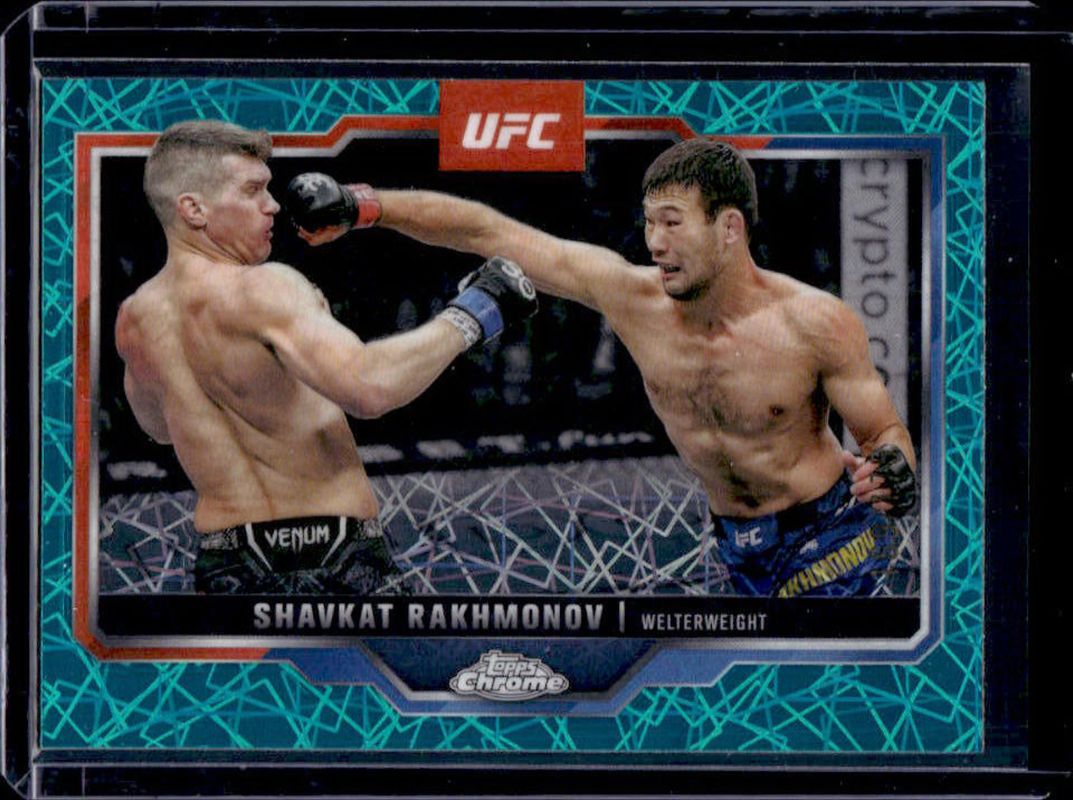 Shavkat Rakhmonov 2025 Topps Chrome UFC #125 Teal Lazer Refractor /175 RAW