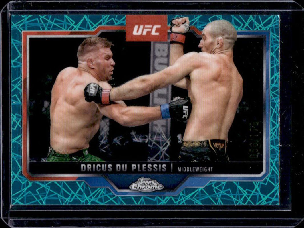 Dricus du Plessis 2025 Topps Chrome UFC #137 Teal Lazer Refractor /175 RAW