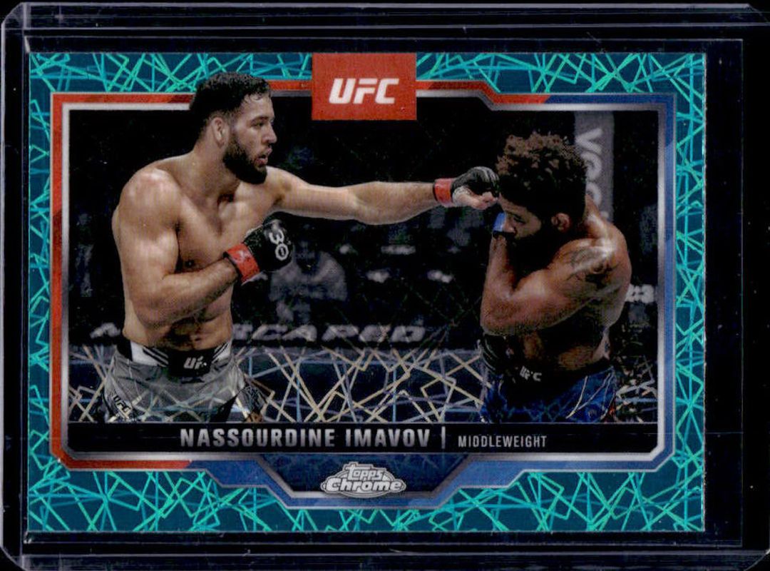Nassourdine Imavov 2025 Topps Chrome UFC #155 Teal Lazer Refractor /175 RAW