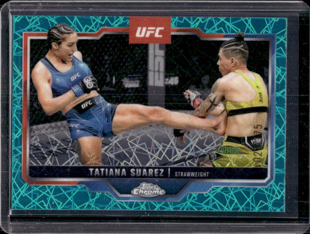 Tatiana Suarez 2025 Topps Chrome UFC #72 Teal Lazer Refractor /175 RAW
