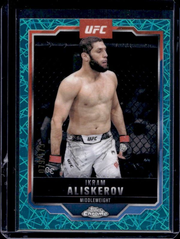 Ikram Aliskerov 2025 Topps Chrome UFC #86 Teal Lazer Refractor /175 RAW