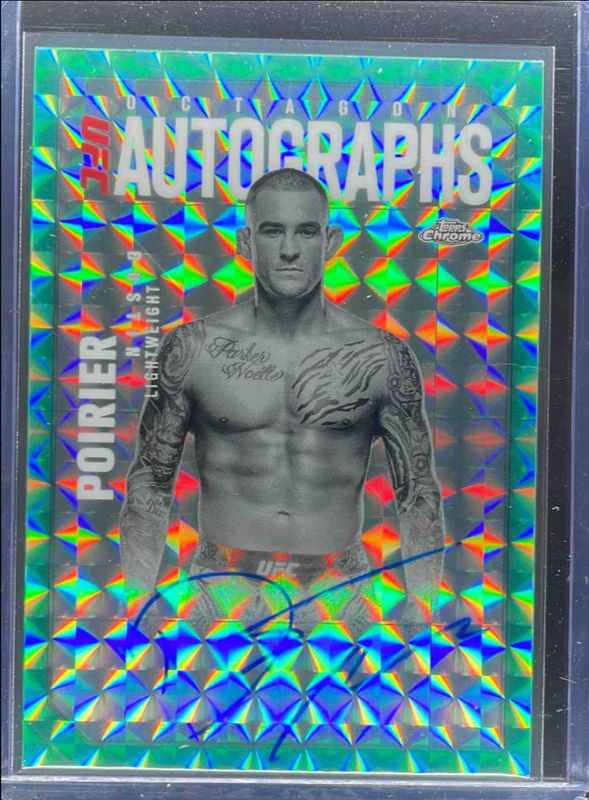 Dustin Poirier 2025 Topps Chrome UFC #OLA-DP Octagon Legends Autographs - Aqua Geometric Refractor RAW