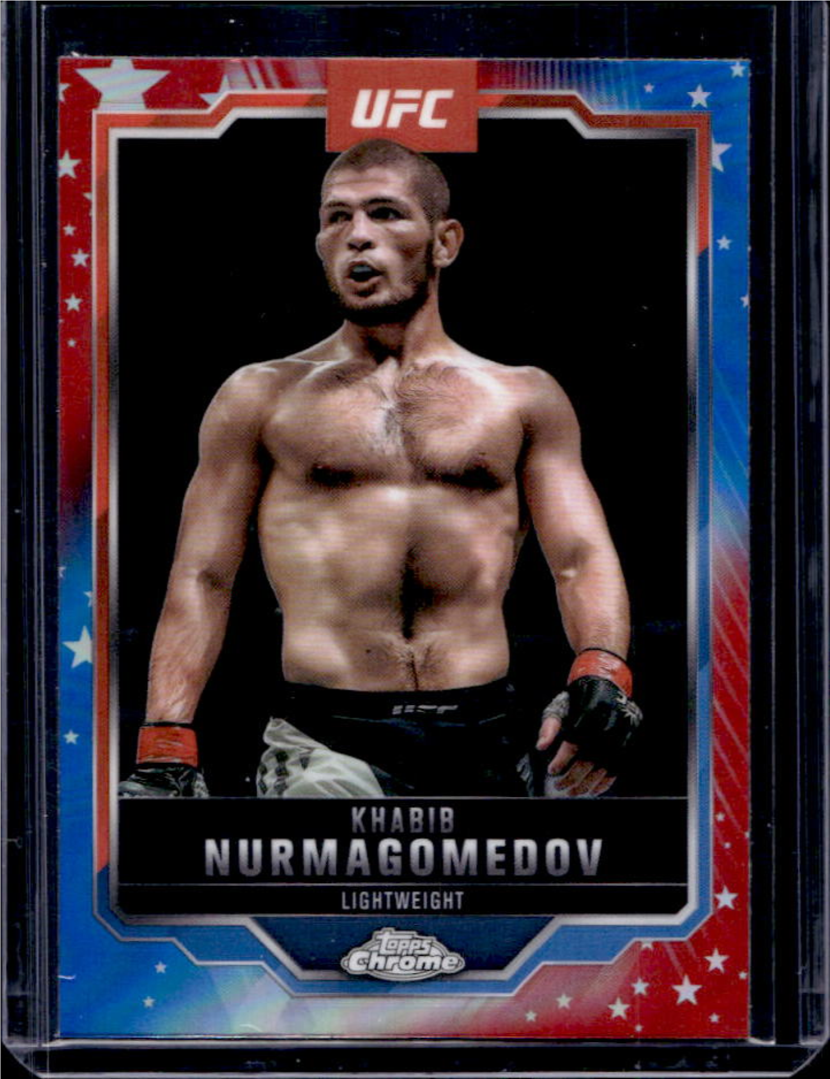 Khabib Nurmagomedov 2025 Topps Chrome UFC #36 Red & Blue Refractor ...