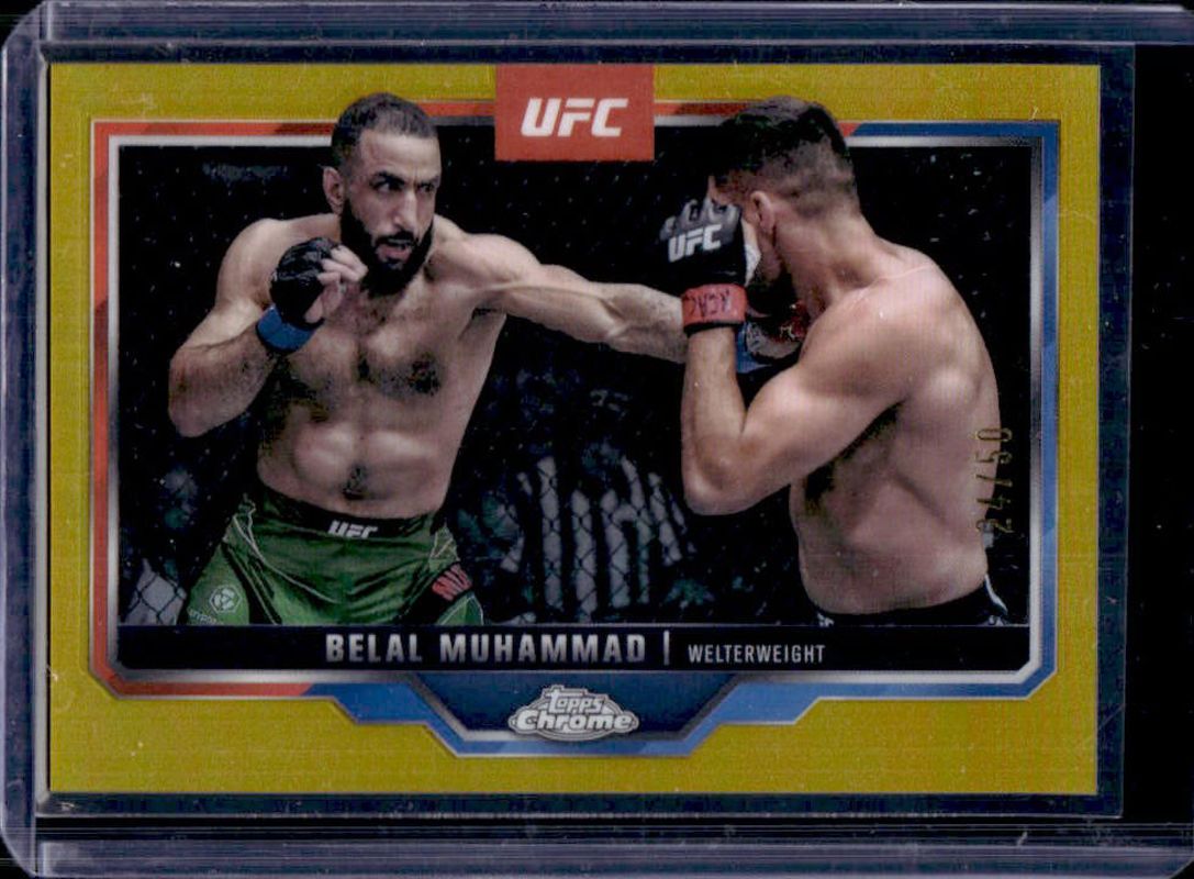 Belal Muhammad 2025 Topps Chrome UFC #126 Gold Refractor /50 RAW