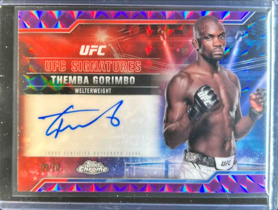 Themba Gorimbo 2025 Topps Chrome UFC #SIG-TG UFC Signatures - Purple Geometric Refractor /10 RAW