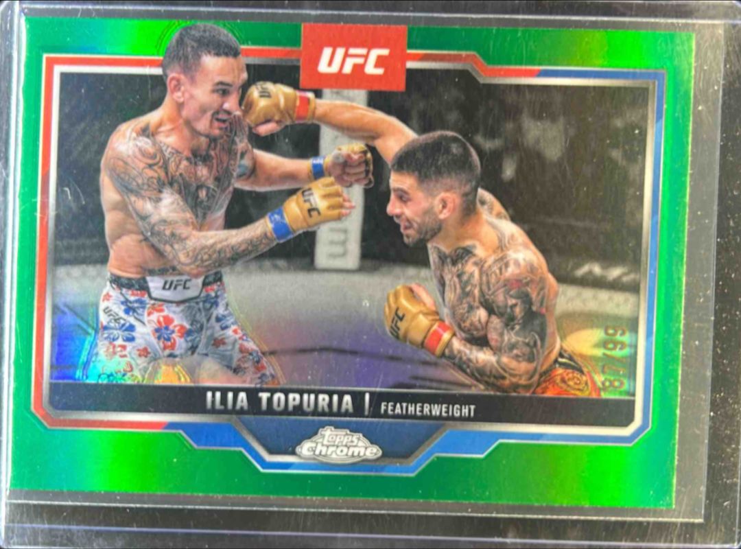 Ilia Topuria 2025 Topps Chrome UFC #43 Green Refractor /99 RAW