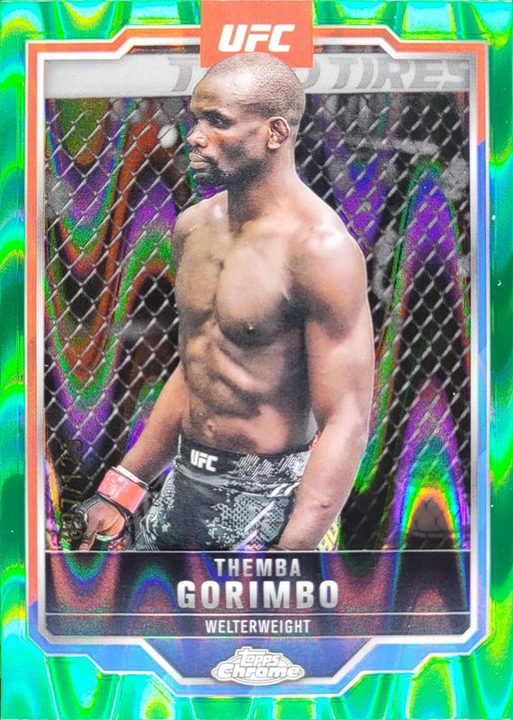 Themba Gorimbo 2025 Topps Chrome UFC #164 Green RayWave Refractor /99 RAW
