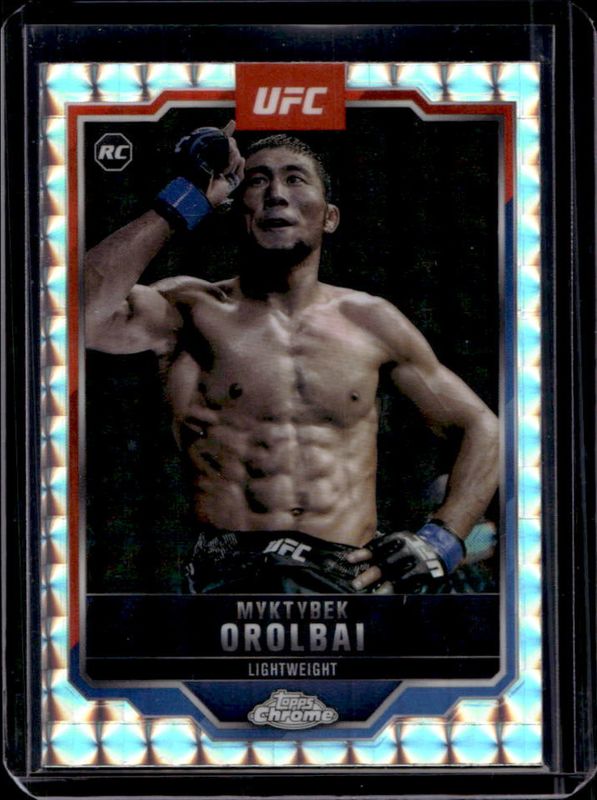 Myktybek Orolbai 2025 Topps Chrome UFC #77 Geometric Refractor RAW