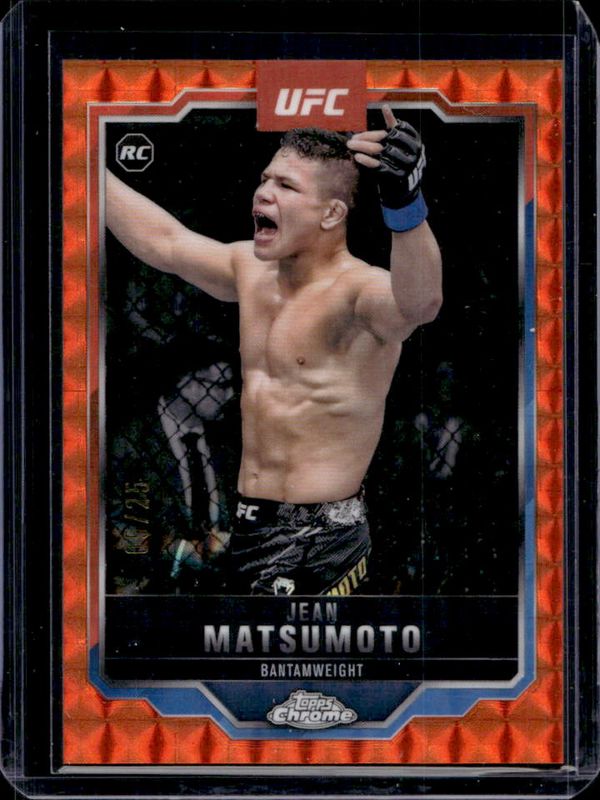 Jean Matsumoto 2025 Topps Chrome UFC #52 Orange Geometric Refractor /25 Rookie RAW