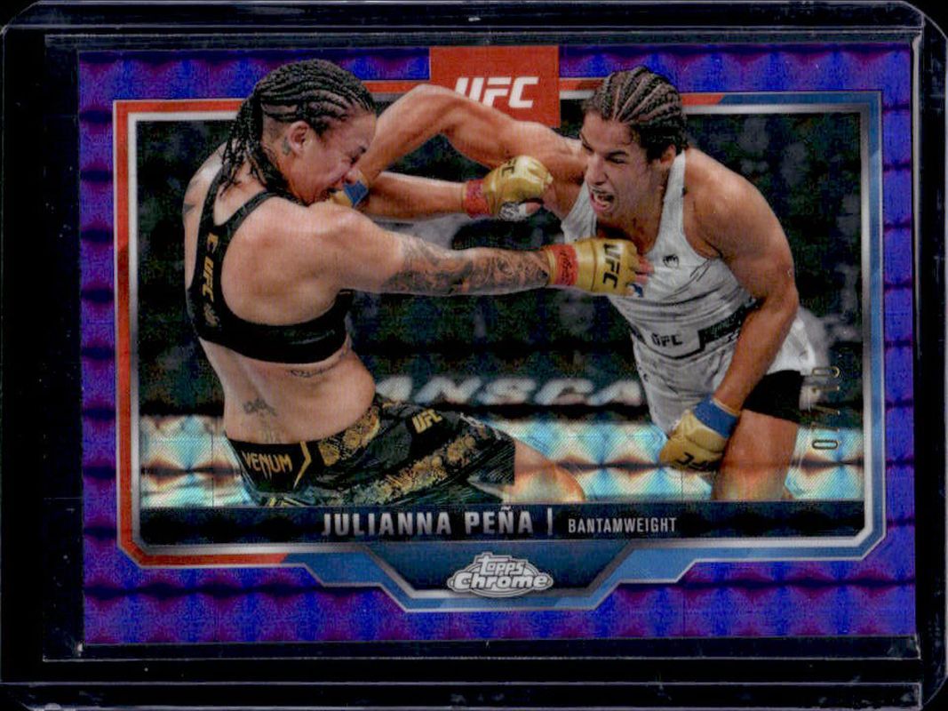 Julianna Pena 2025 Topps Chrome UFC #142 Purple Geometric Refractor /10 RAW