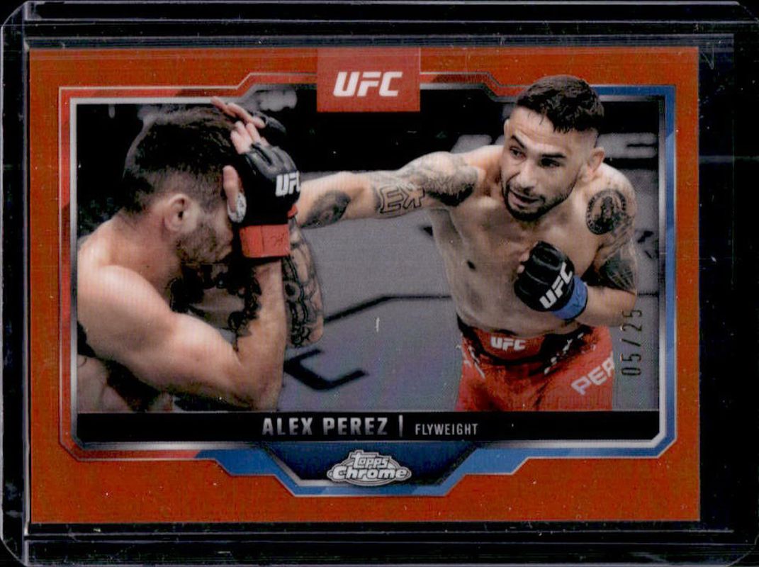Alex Perez 2025 Topps Chrome UFC #60 Orange Refractor /25 RAW