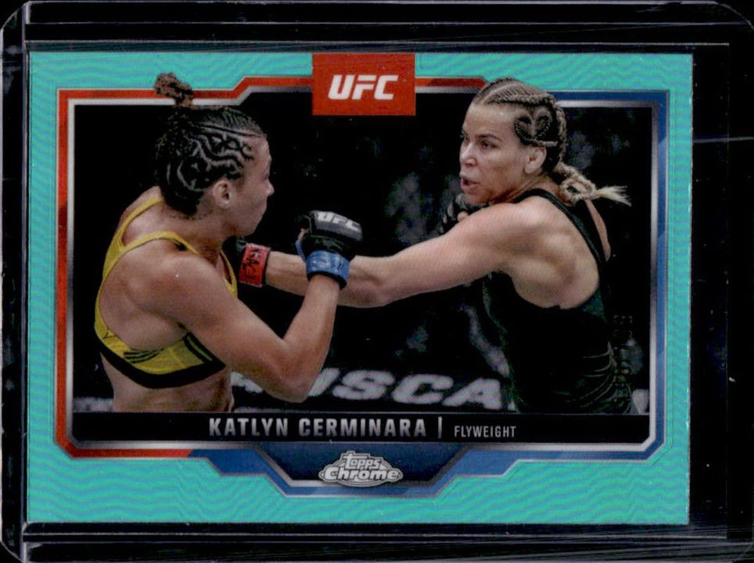 Katlyn Cerminara 2025 Topps Chrome UFC #114 Aqua Refractor /199 RAW