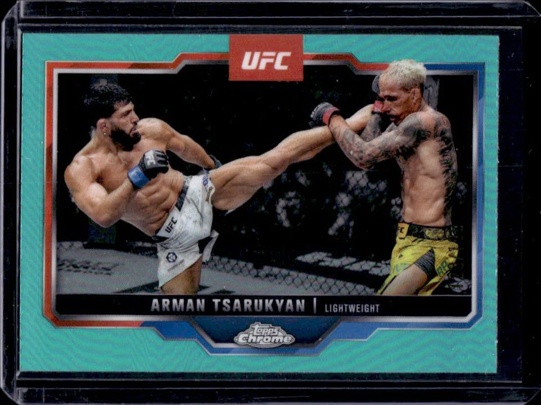 Arman Tsarukyan 2025 Topps Chrome UFC #94 Aqua Refractor /199 RAW