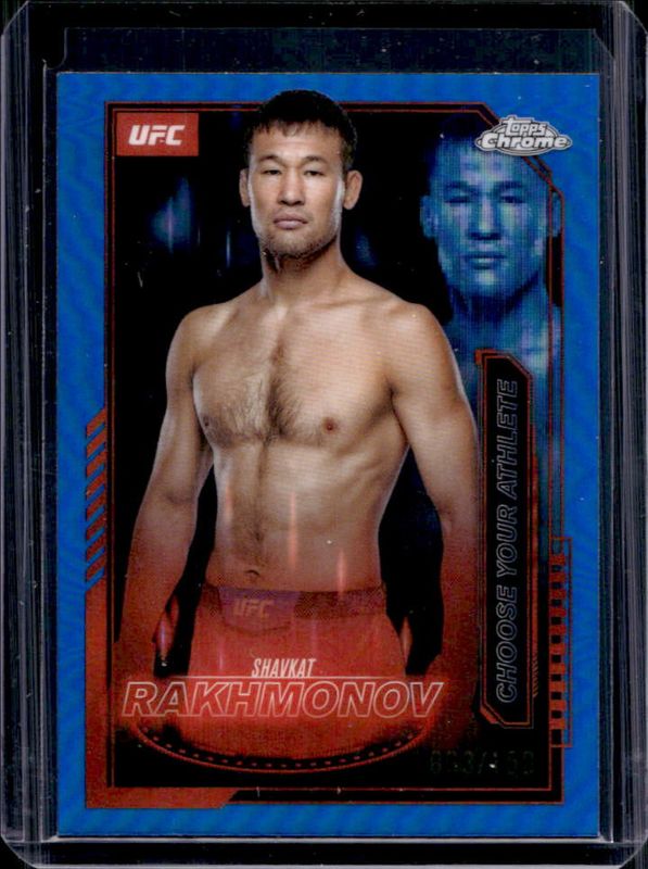 Shavkat Rakhmonov 2025 Topps Chrome UFC #MCL-17 Mission Control - Blue Refractor /150 RAW