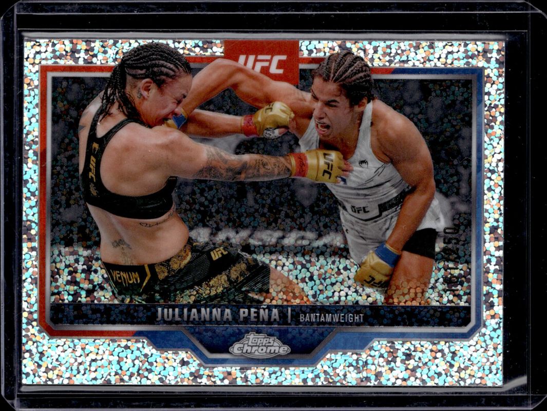 Julianna Pena 2025 Topps Chrome UFC #142 Speckle Refractor /250 RAW