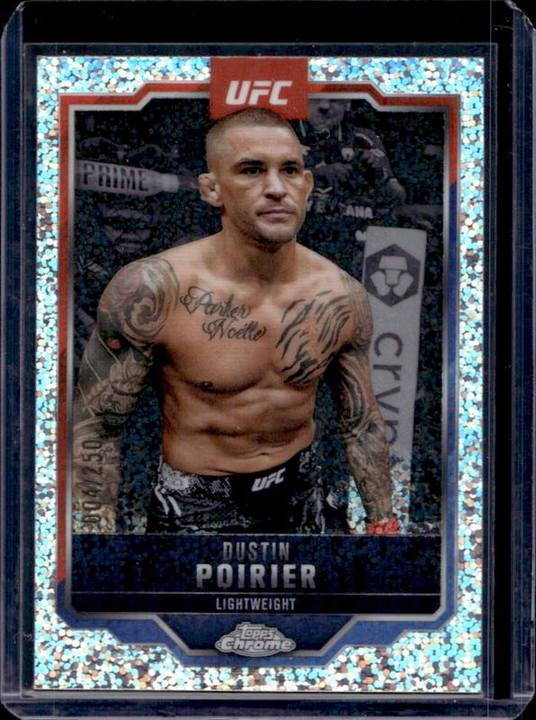 Dustin Poirier 2025 Topps Chrome UFC #7 Speckle Refractor /250 RAW