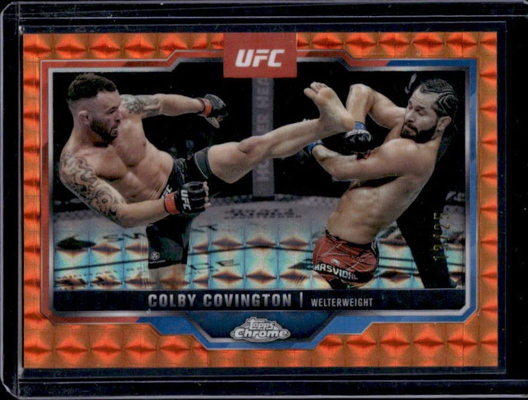 Colby Covington 2025 Topps Chrome UFC #154 Orange Geometric Refractor /25 RAW