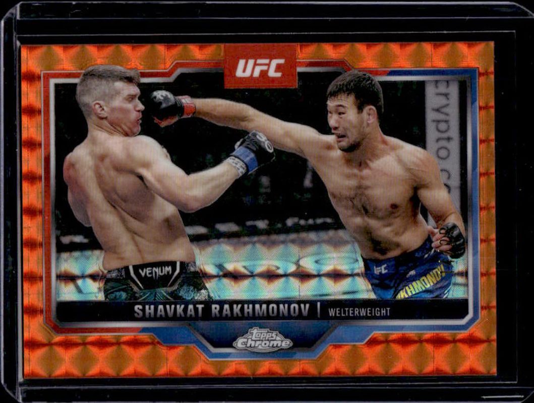 Shavkat Rakhmonov 2025 Topps Chrome UFC #125 Orange Geometric Refractor /25 RAW