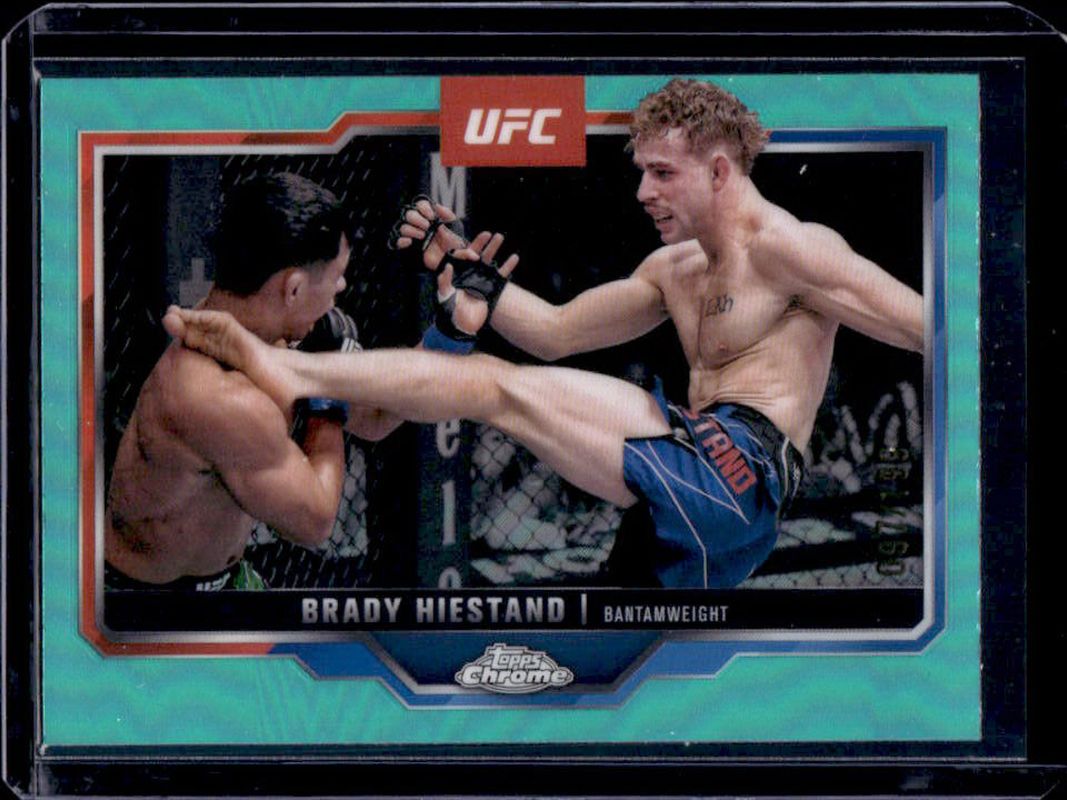 Brady Hiestand 2025 Topps Chrome UFC #199 Aqua Refractor /199 RAW