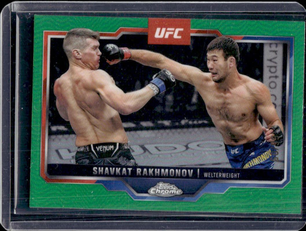 Shavkat Rakhmonov 2025 Topps Chrome UFC #125 Green Refractor /99 RAW