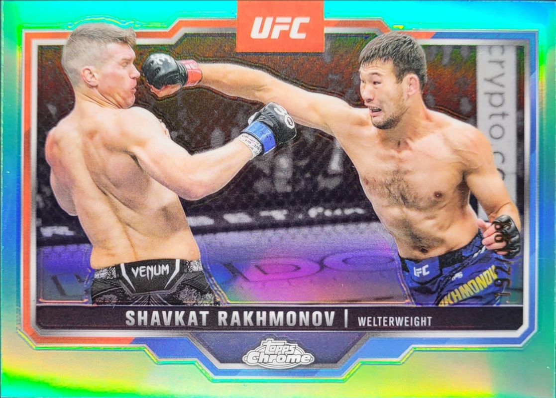 Shavkat Rakhmonov 2025 Topps Chrome UFC #125 Aqua Refractor /199 RAW
