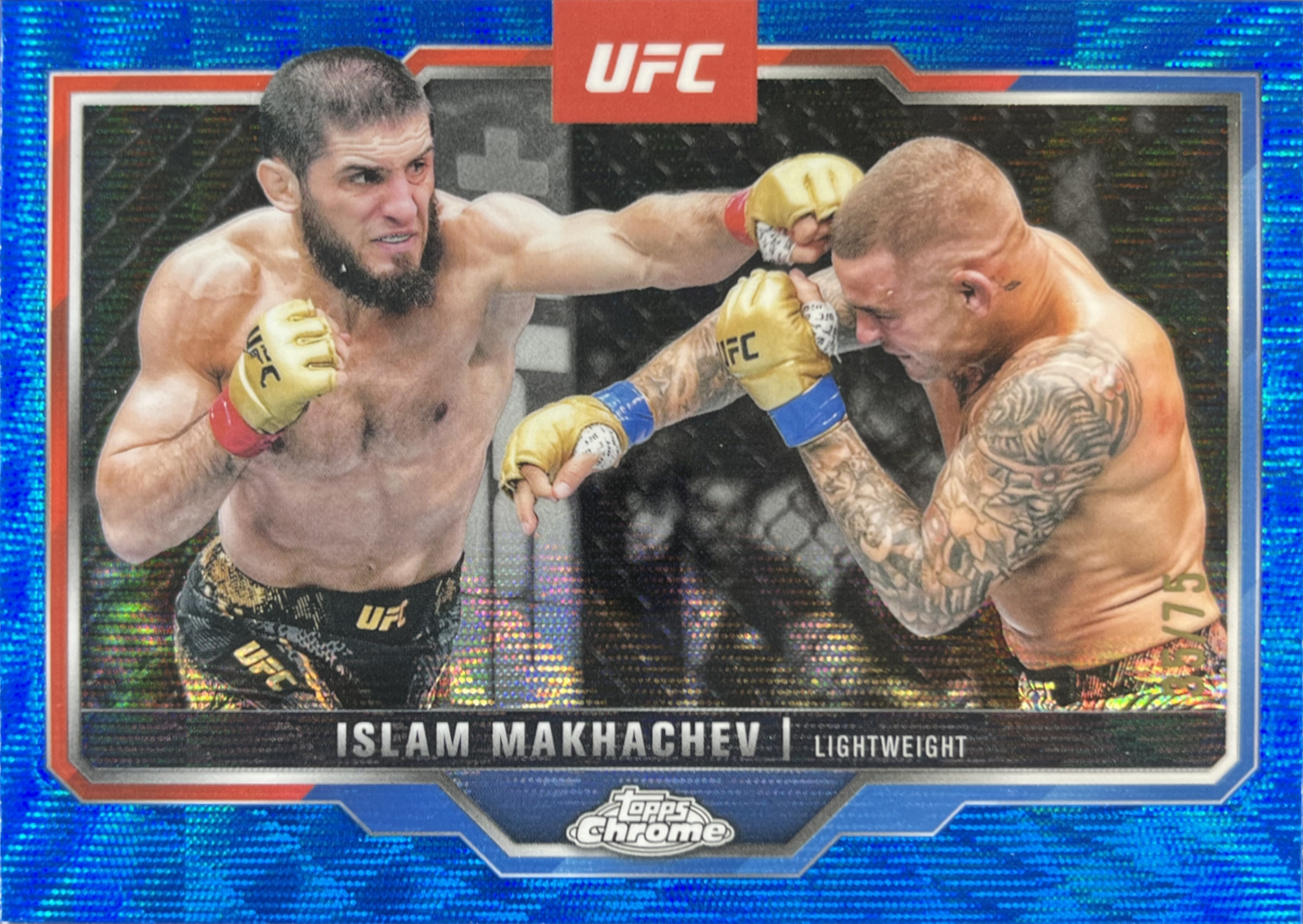 Islam Makhachev 2025 Topps Chrome UFC #200 Blue Wave Refractor /75 ...