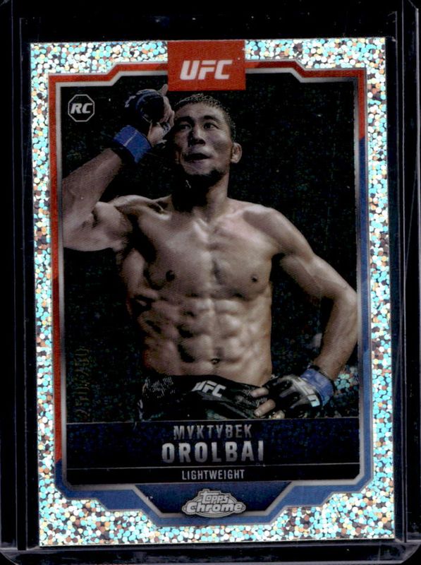 Myktybek Orolbai 2025 Topps Chrome UFC #77 Speckle Refractor /250 RAW