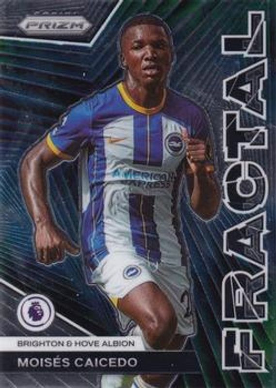 Moises Caicedo 2022 Prizm Premier League #9 Fractal Rookie RAW