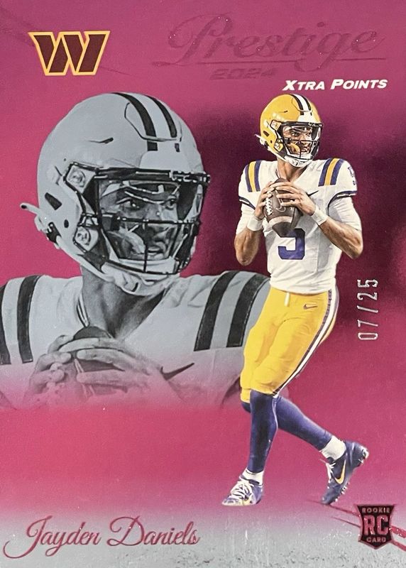 Jayden Daniels 2024 Prestige #302 Pink Xtra Points /25 Rookie RAW