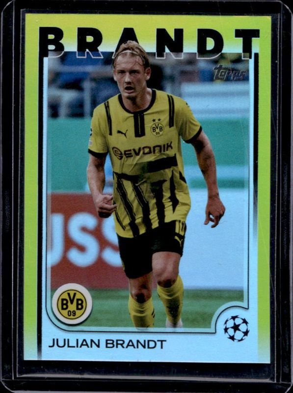 Julian Brandt 2024 Topps UEFA Club Competitions #90 Yellow Foilboard /175 RAW