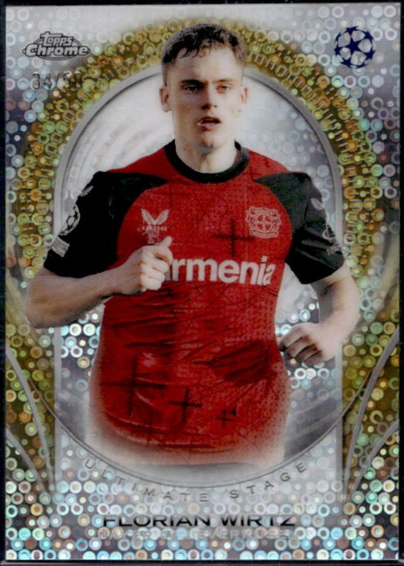 Florian Wirtz 2024 Topps UEFA Club Competitions #USC-9 Ultimate Stage Chrome - Gold Refractor /50 RAW