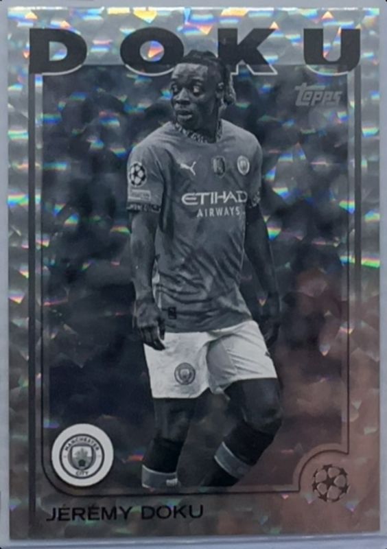 Jeremy Doku 2024 Topps UEFA Club Competitions #69 Black & White Icy Foil /150 RAW