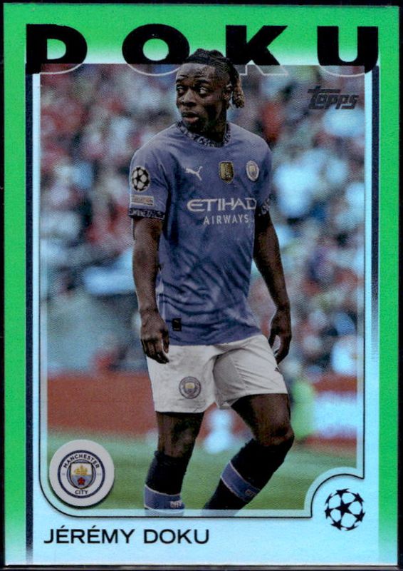 Jeremy Doku 2024 Topps UEFA Club Competitions #69 Green Foilboard /99 RAW