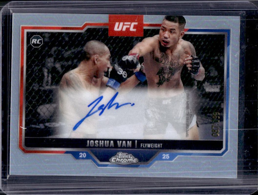 Joshua Van 2025 Topps Chrome UFC #CRA-JV Chrome Rookie Autographs - Refractor /199 RAW