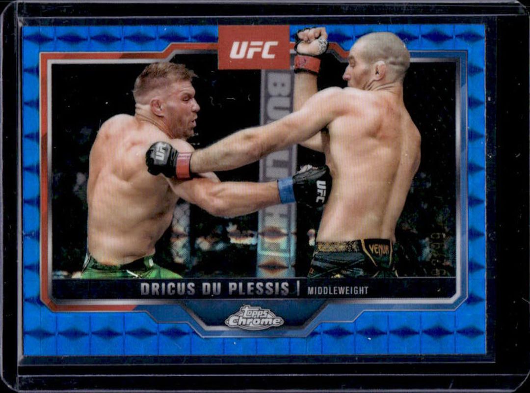 Dricus du Plessis 2025 Topps Chrome UFC #137 Blue Geometric Refractor /99 RAW