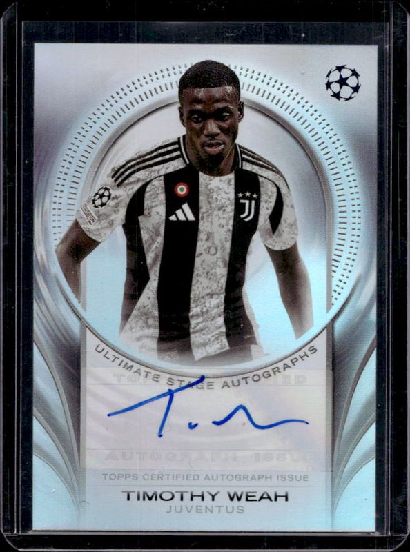 Timothy Weah 2024 Topps UEFA Club Competitions #USA-TW Ultimate Stage Autographs RAW