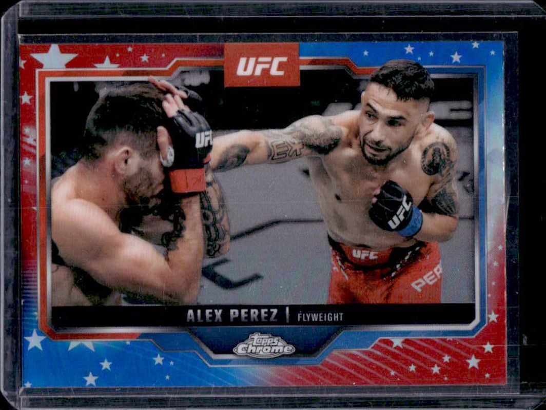 Alex Perez 2025 Topps Chrome UFC #60 Red & Blue Refractor RAW