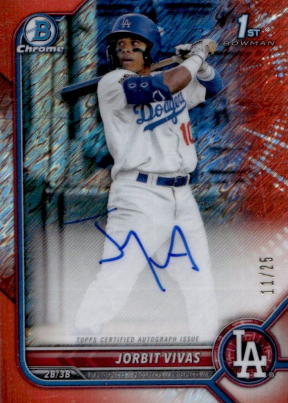 2022 Bowman Chrome #CPA-JV Prospect Auto - Orange Shimmer Refractor /25 (1st)