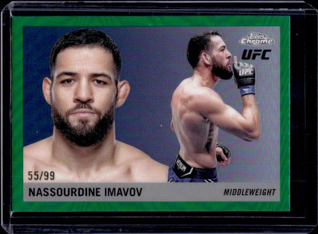 Nassourdine Imavov 2025 Topps Chrome UFC #55T-24 1955 Topps - Green Refractor /99 RAW