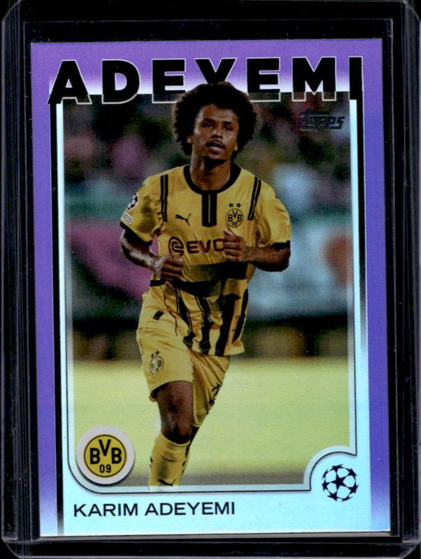 Karim Adeyemi 2024 Topps UEFA Club Competitions #105 Purple Foilboard /15 RAW
