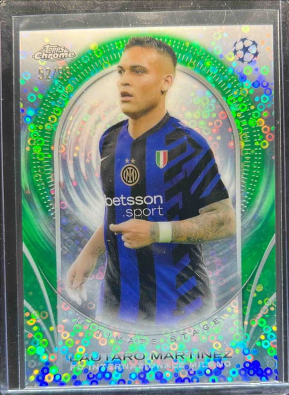 Lautaro Martinez 2024 Topps UEFA Club Competitions #USC-23 Ultimate Stage Chrome - Green Refractor /99 RAW