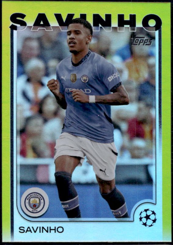 Savinho 2024 Topps UEFA Club Competitions #56 Yellow Foilboard /175 RAW