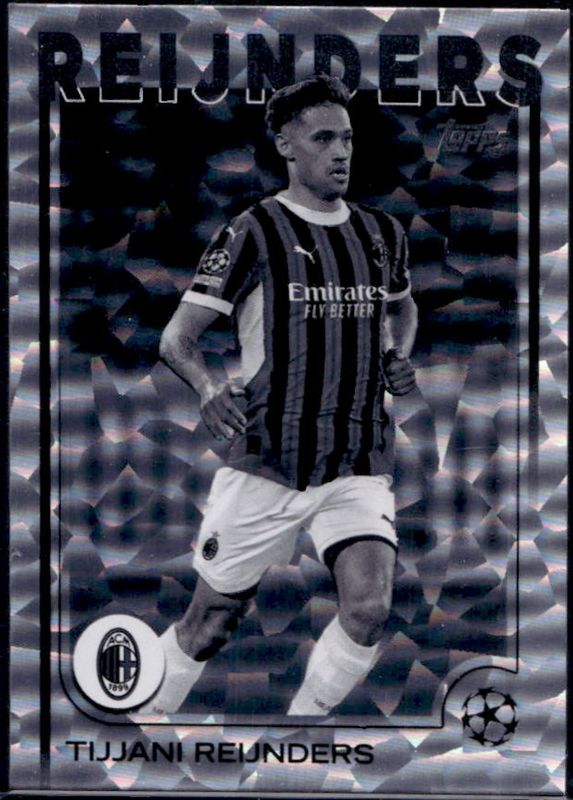 Tijjani Reijnders 2024 Topps UEFA Club Competitions #139 Black & White Icy Foil /150 RAW