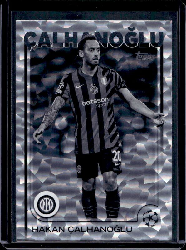Hakan Calhanoglu 2024 Topps UEFA Club Competitions #165 Black & White Icy Foil /150 RAW