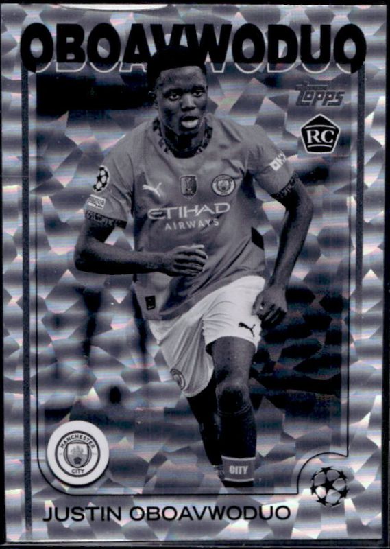 Justin Oboavwoduo 2024 Topps UEFA Club Competitions #144 Black & White Icy Foil /150 RAW
