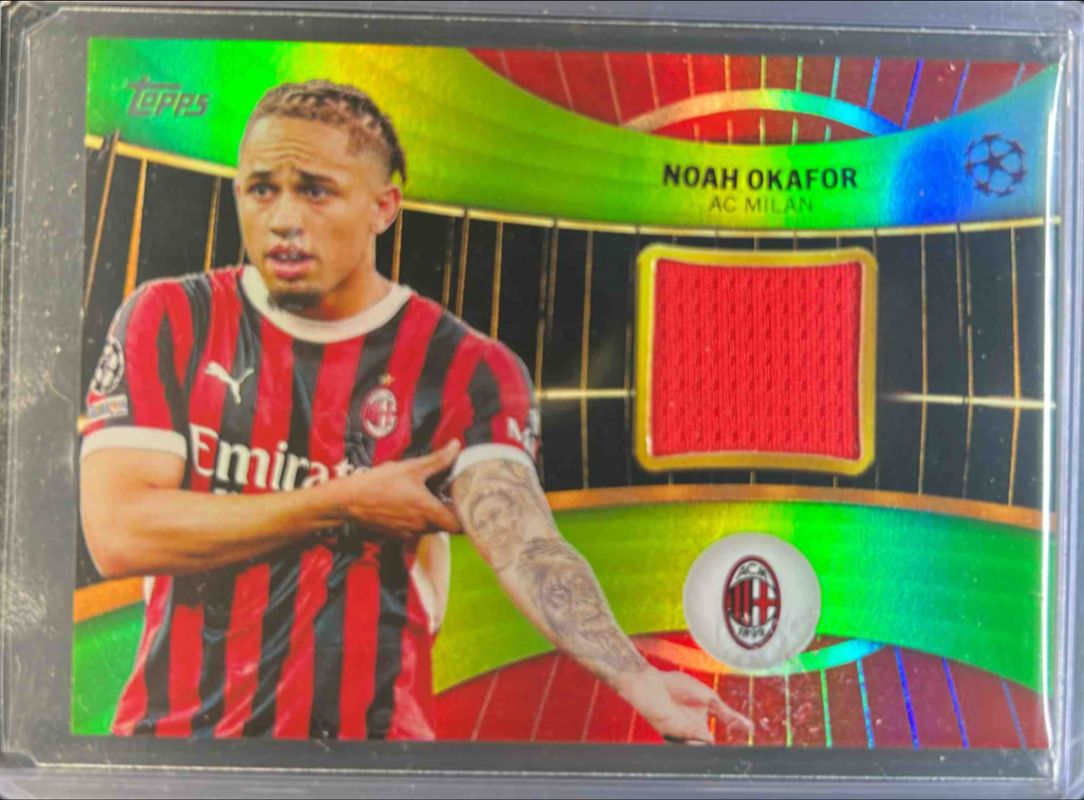 2024 Topps UEFA Club Competitions #SR-NO Topps Superstar Relics - Neon Green Foilboard /199