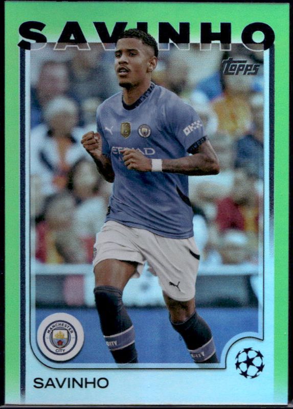 Savinho 2024 Topps UEFA Club Competitions #56 Neon Green Foilboard /199 RAW