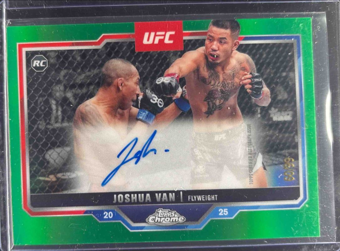 Joshua Van 2025 Topps Chrome UFC #CRA-JV Chrome Rookie Autographs - Black Refractor /10 RAW