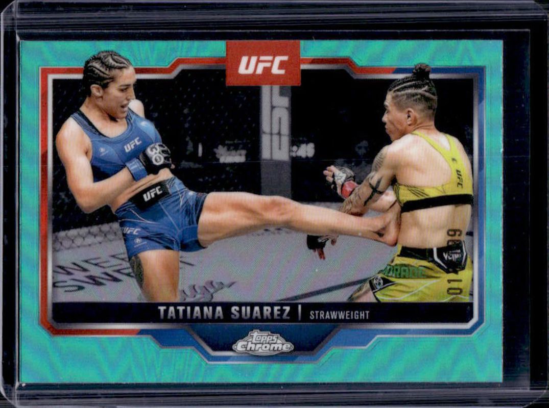 Tatiana Suarez 2025 Topps Chrome UFC #72 Aqua Refractor /199 RAW